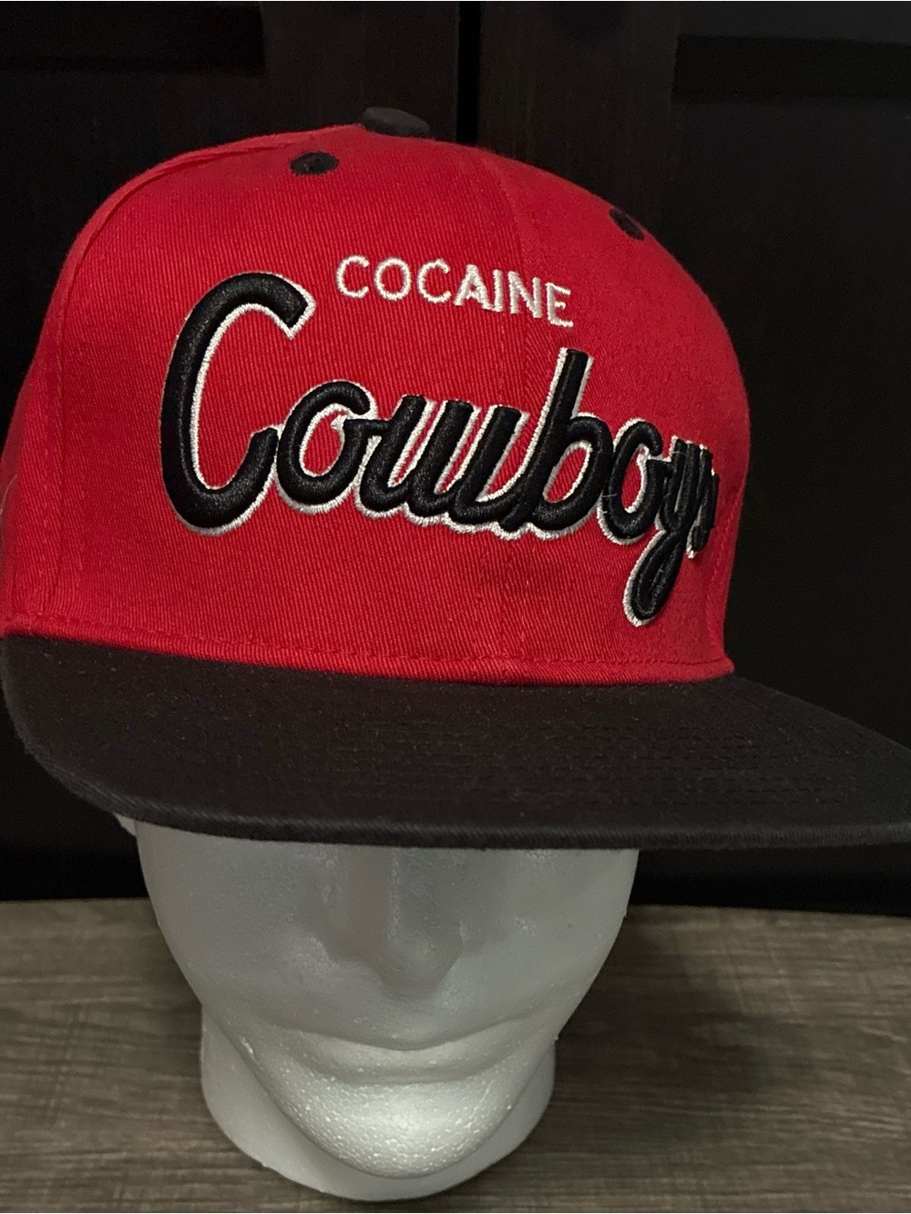 Cocaine Cowboy Red and Black Snapback Hat